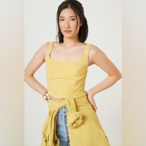 Anthropologie Pilcro linen crop top nwt XL